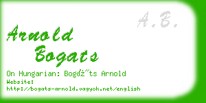 arnold bogats business card